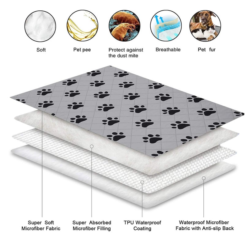 SPXTEX Dog Crate Pads, Washable Non-Slip Puppy Pee Rugs, Waterproof Pet Training Pads for Small Dogs, 2 Pieces, 18"x24" - Image 4